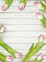 Image showing Bouquet of pinkl tulips. EPS 10