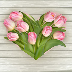 Image showing Heart from tulips. EPS 10