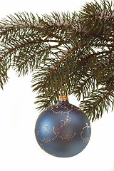 Image showing Fir branch with christmas ball