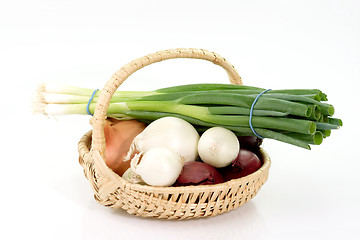 Image showing Four sorts of onions