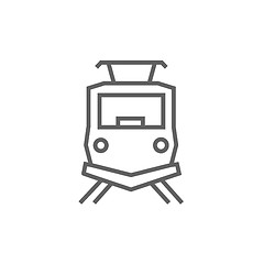 Image showing Front view of train line icon.