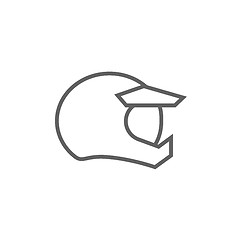 Image showing Motorcycle helmet line icon.