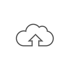 Image showing Cloud with arrow up line icon.