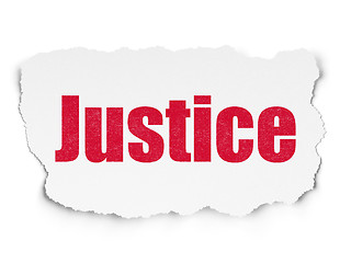Image showing Law concept: Justice on Torn Paper background