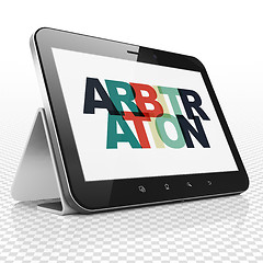 Image showing Law concept: Tablet Computer with Arbitration on  display