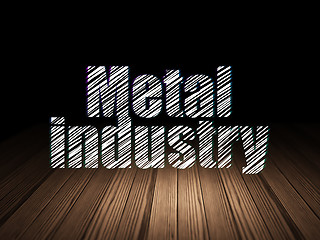 Image showing Manufacuring concept: Metal Industry in grunge dark room