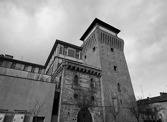 Image showing Tower of Settimo in Settimo Torinese in black_and_white
