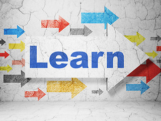 Image showing Education concept: arrow with Learn on grunge wall background