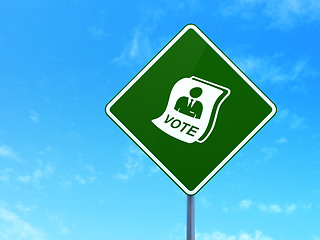 Image showing Political concept: Ballot on road sign background