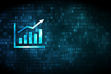 Image showing News concept: Growth Graph on digital background