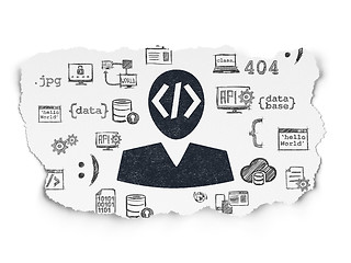 Image showing Software concept: Programmer on Torn Paper background