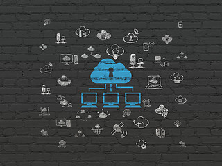 Image showing Cloud computing concept: Cloud Network on wall background