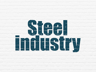 Image showing Manufacuring concept: Steel Industry on wall background