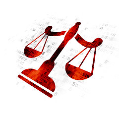 Image showing Law concept: Scales on Digital background