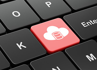 Image showing Cloud technology concept: Database With Cloud on computer keyboard background