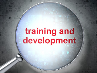 Image showing Education concept: Training and Development with optical glass