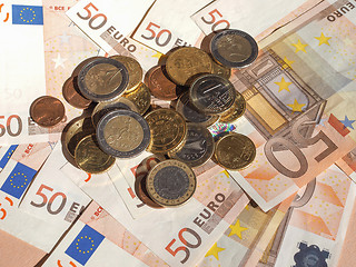 Image showing Euro coins and notes