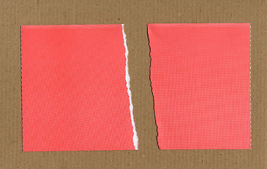 Image showing Red Torn paper pieces