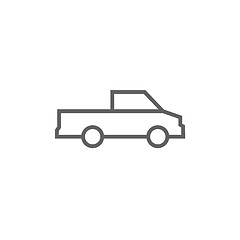 Image showing Pick up truck line icon.