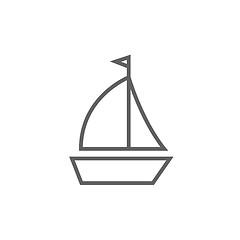 Image showing Sailboat line icon.