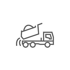 Image showing Dump truck line icon.