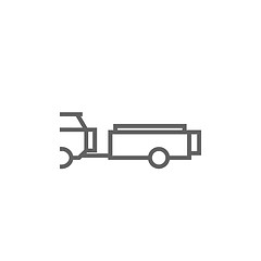 Image showing Car with trailer line icon.