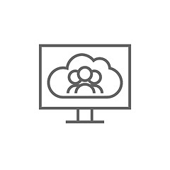 Image showing Cloud computing line icon.