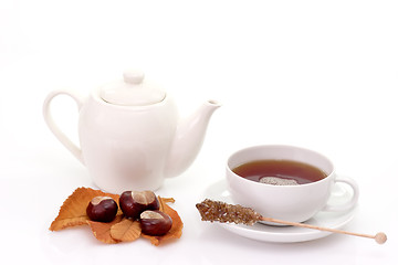 Image showing Tea with teapot