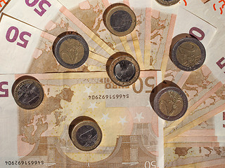 Image showing Euro coins and notes