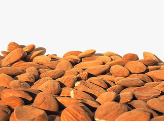 Image showing Almonds dried fruit with copy space