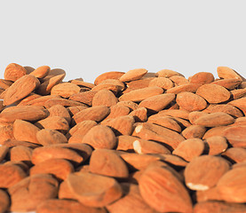 Image showing Almonds dried fruit with copy space