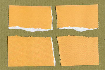 Image showing Yellow Torn paper pieces