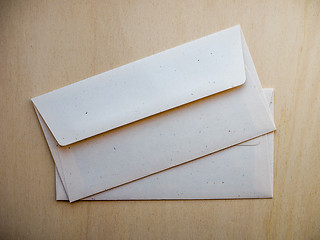 Image showing Letter envelope on wood table