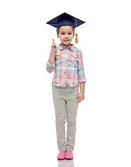 Image showing happy girl in bachelor hat or mortarboard