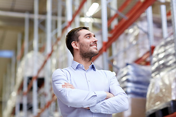 Image showing happy man at warehouse