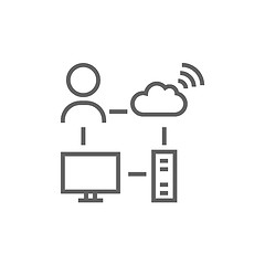 Image showing Cloud computing line icon.