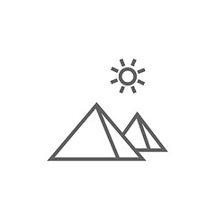 Image showing Egyptian pyramids line icon.