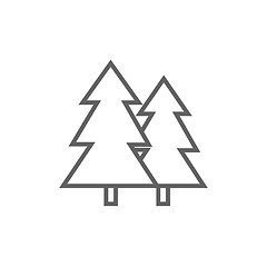 Image showing Pine trees line icon.