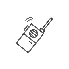 Image showing Portable radio set line icon.