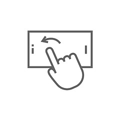 Image showing Finger touching smartphone line icon.