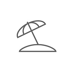 Image showing Beach umbrella line icon.