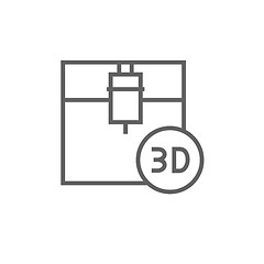 Image showing Tree D printing line icon.