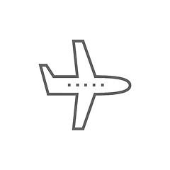 Image showing Flying airplane line icon.