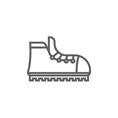 Image showing Hiking boot with crampons line icon.