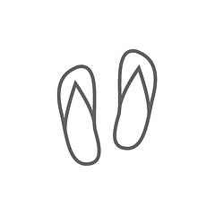 Image showing Beach slipper line icon.