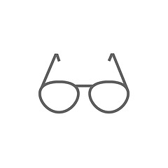 Image showing Eyeglasses line icon.