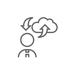 Image showing Cloud computing line icon.