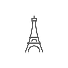 Image showing Eiffel Tower line icon.