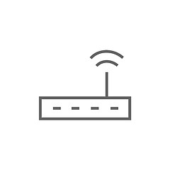 Image showing Wireless router line icon.