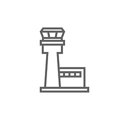 Image showing Flight control tower line icon.